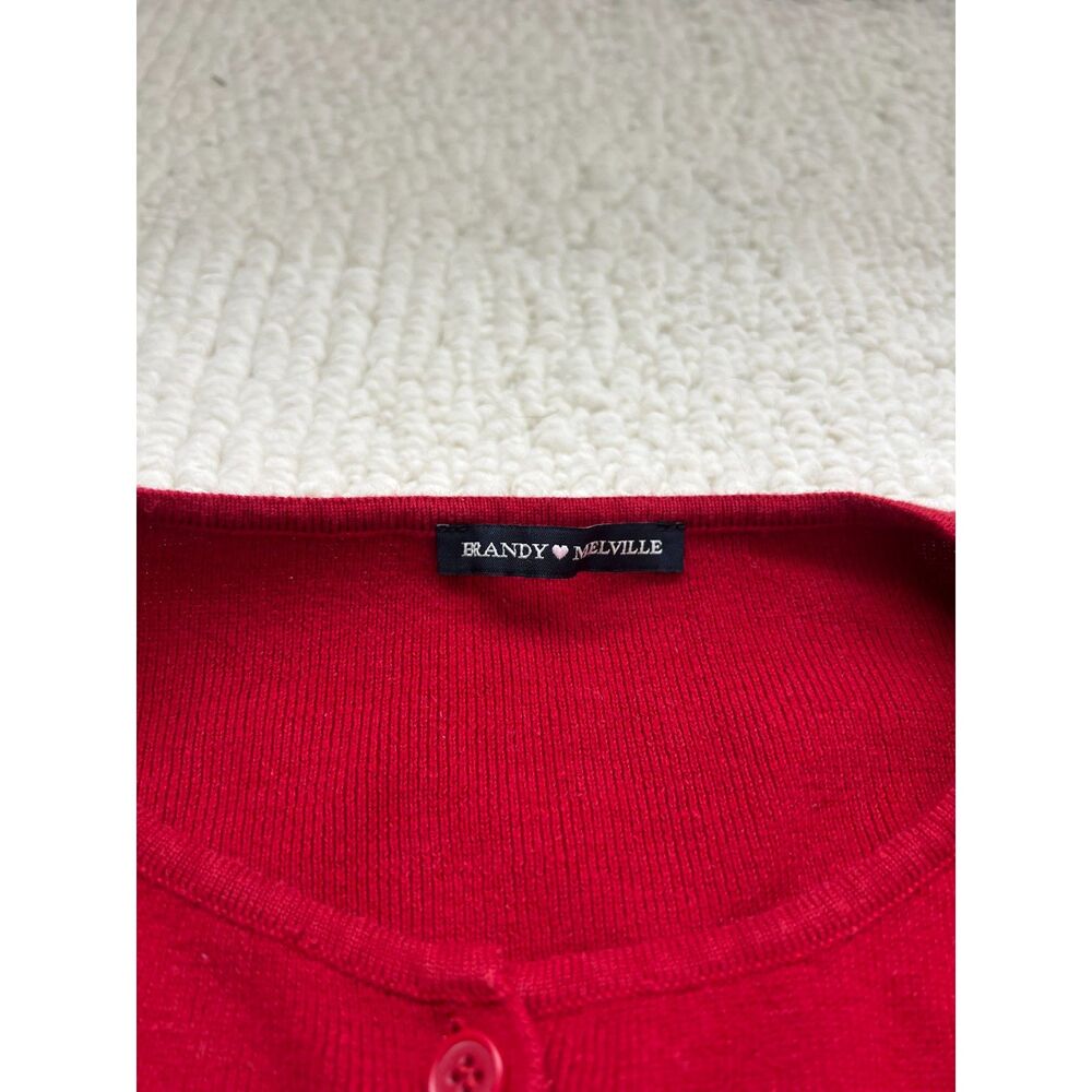 red cropped brandy melville cardigan - Picture 3 of 4